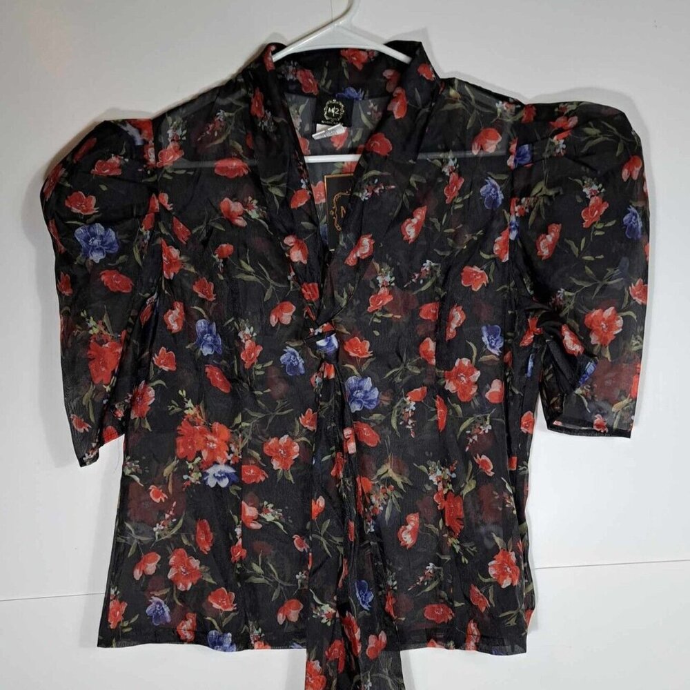 Blouse Women's Floral‎ Multi-Color M2 By Mocha Apparel Size Large